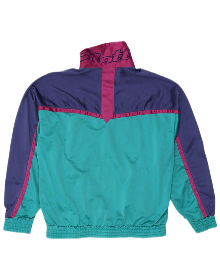 LOTTO Veste de Survêtement Graphique pour Homme Grand Bleu Colorblock Polyester
