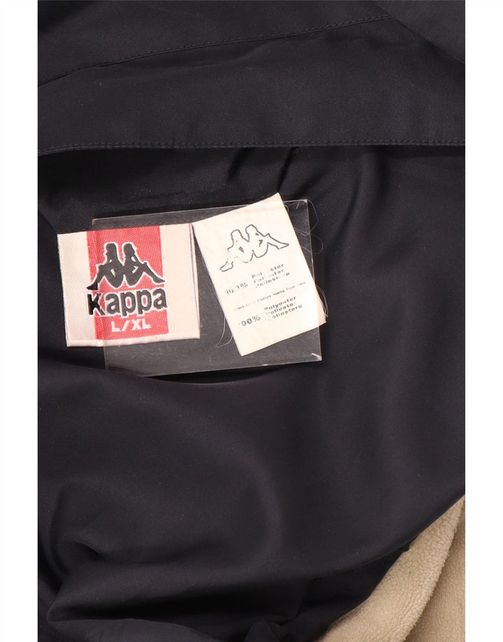 Kappa Veste réversible à capuche pour homme UK 40 Large Bleu marine Polyester