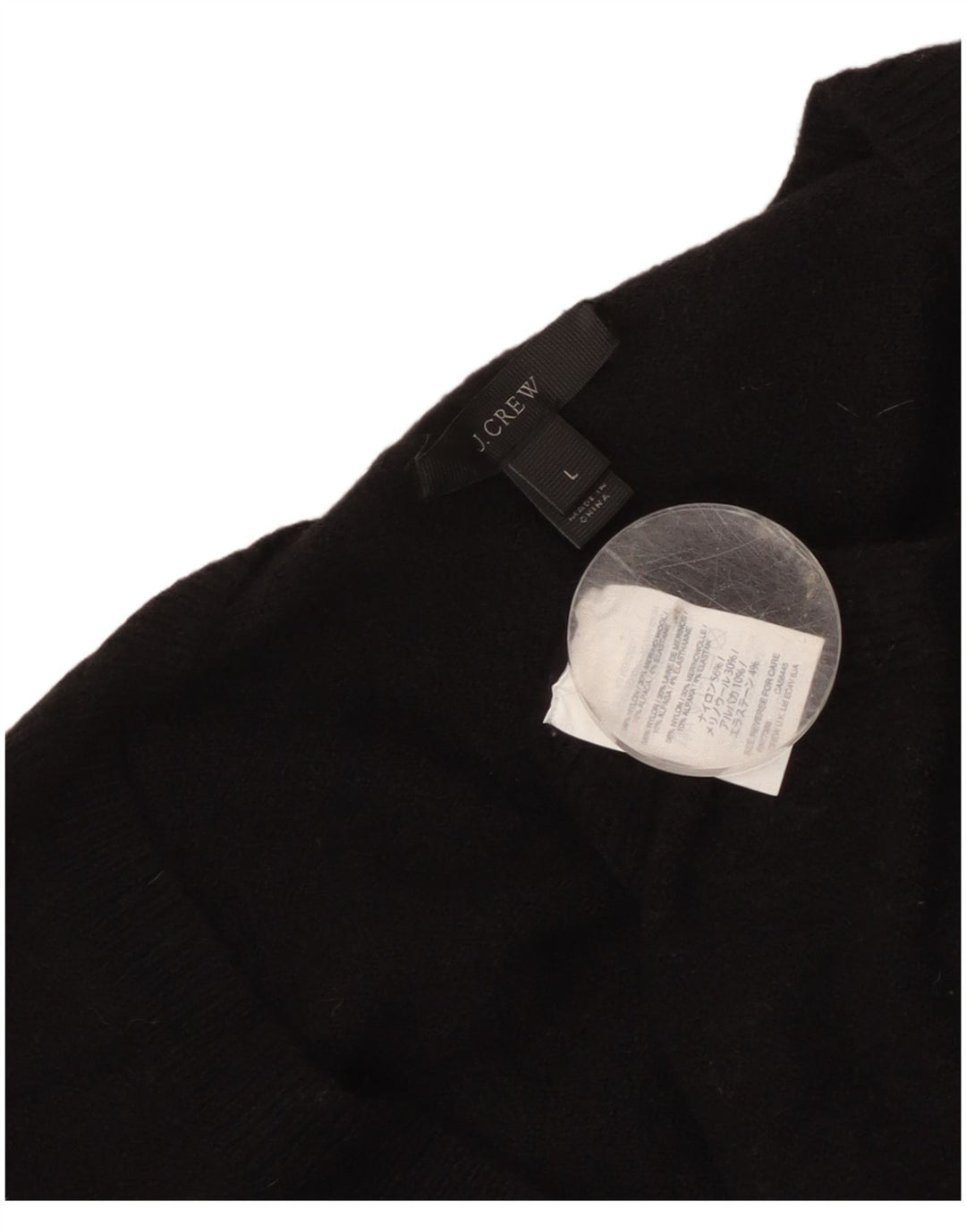 J. Crew Pull col en V pour femme UK 16 Large Noir Nylon