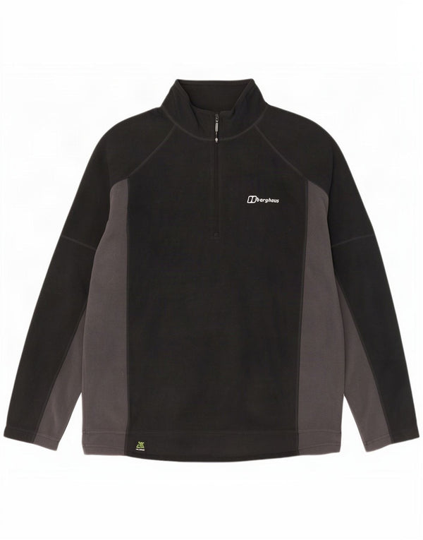Berghaus Pull polaire à col zippé pour homme Large Noir Colorblock Polyester
