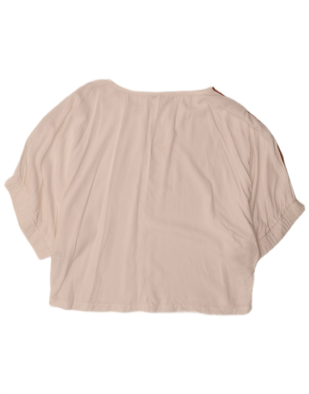 BENETTON Chemisier surdimensionné pour femme UK 10 Small Viscose Blanc cassé