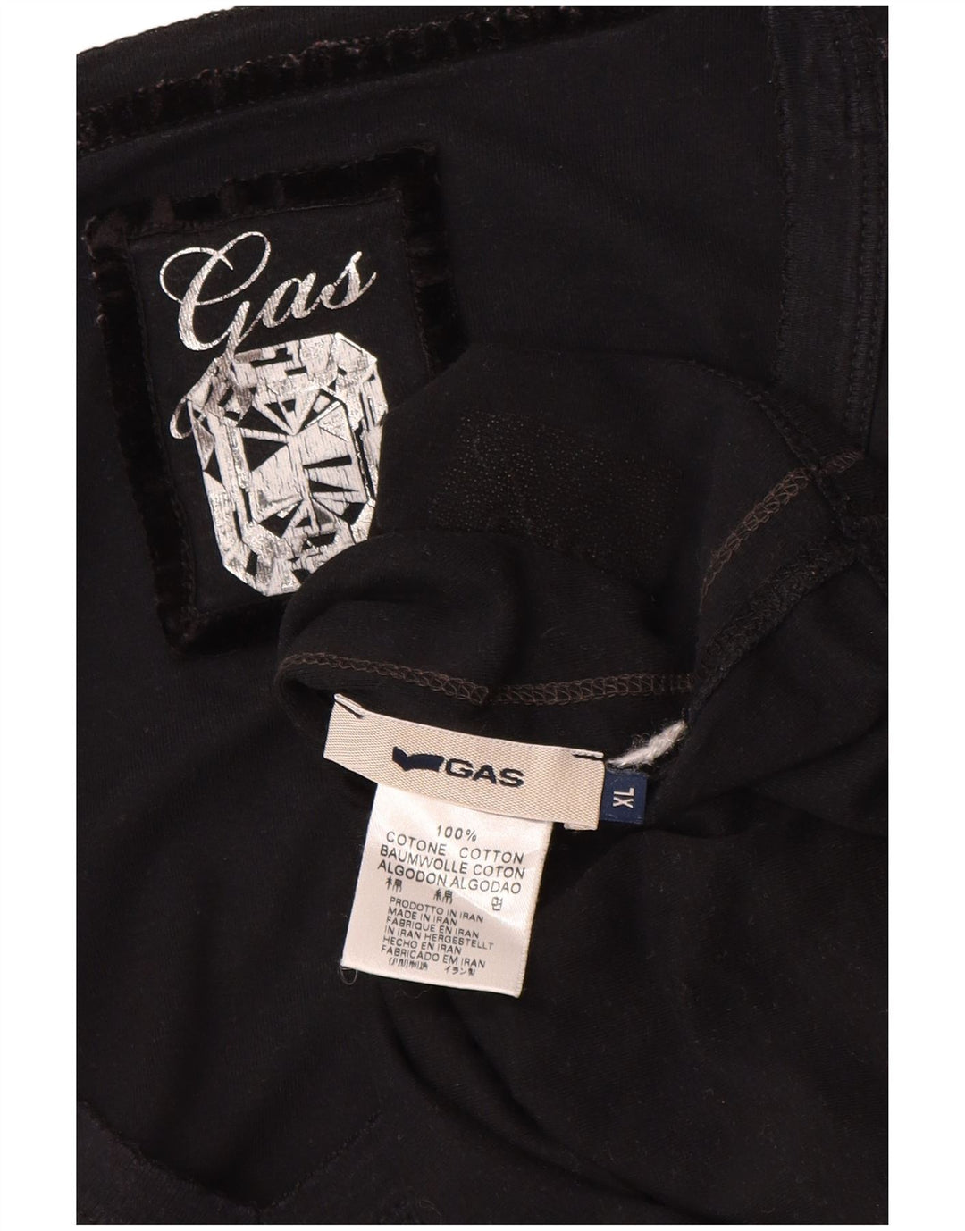 GAS Top Femme Manches Longues UK 18 XL Noir Coton