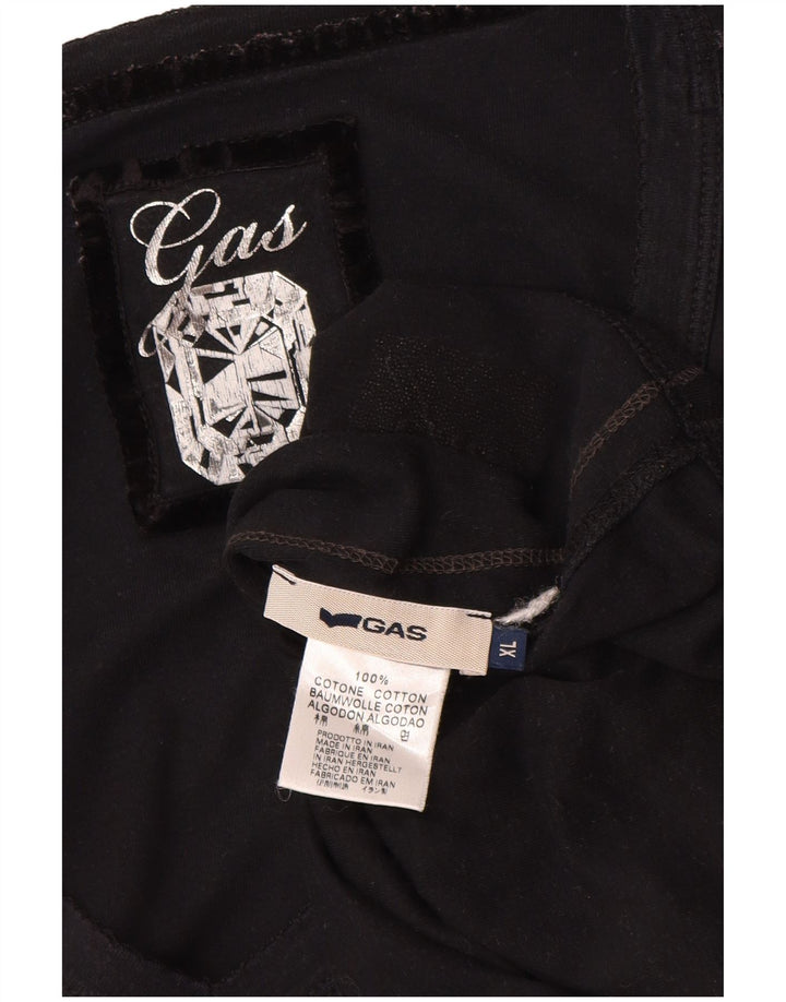 GAS Top Femme Manches Longues UK 18 XL Noir Coton