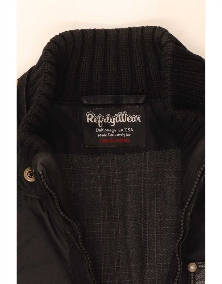 Refrigiwear Mens Bomber Jacket UK 40 Large Black Cotton