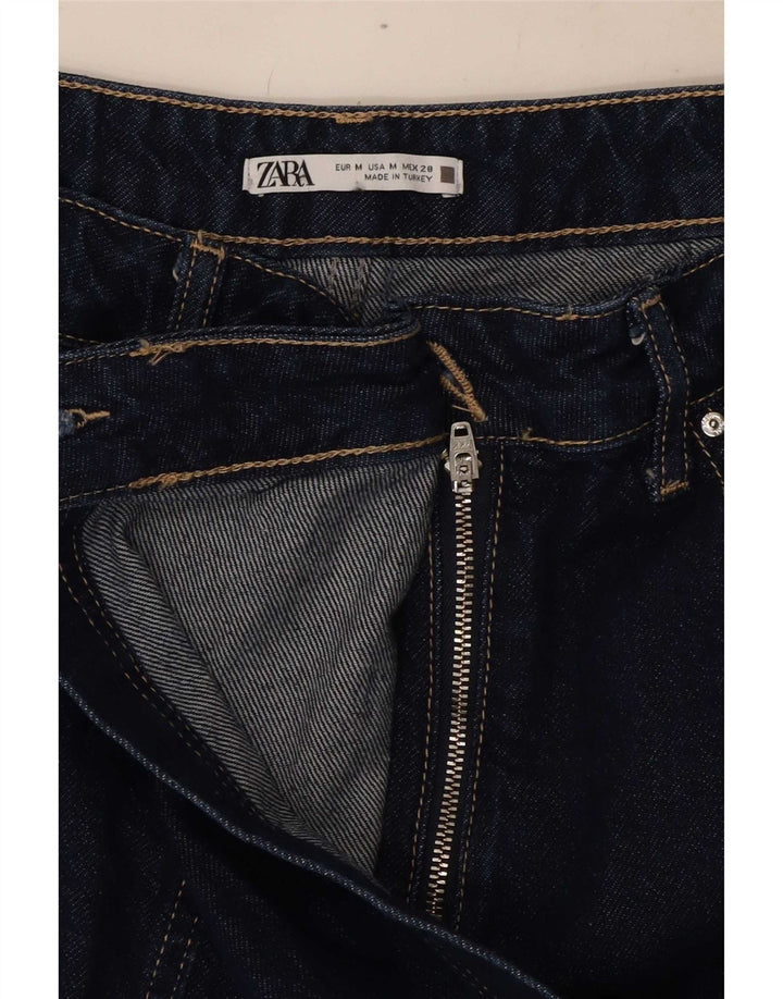Zara Femme Short En Jean Medium W28 Bleu Marine Coton