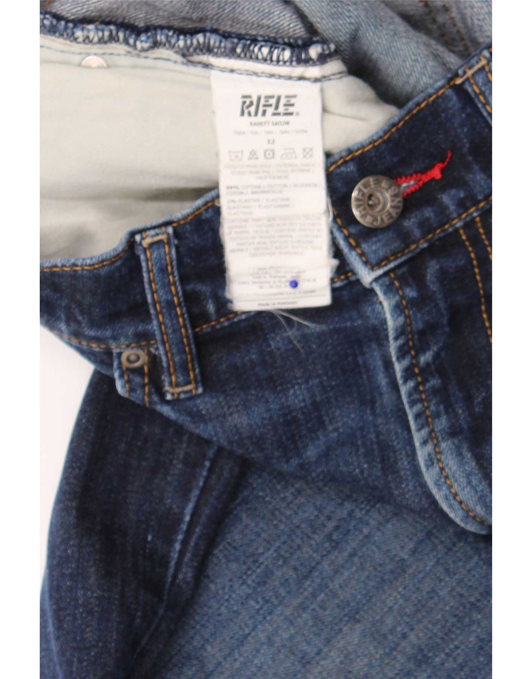Rifle Jean slim vieilli pour homme W32 L34 en coton bleu marine