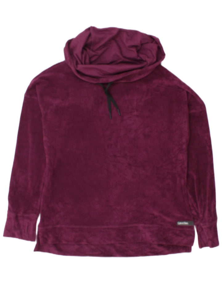 Calvin Klein Sweat-shirt en velours pour femme UK 16 Large Marron Polyester