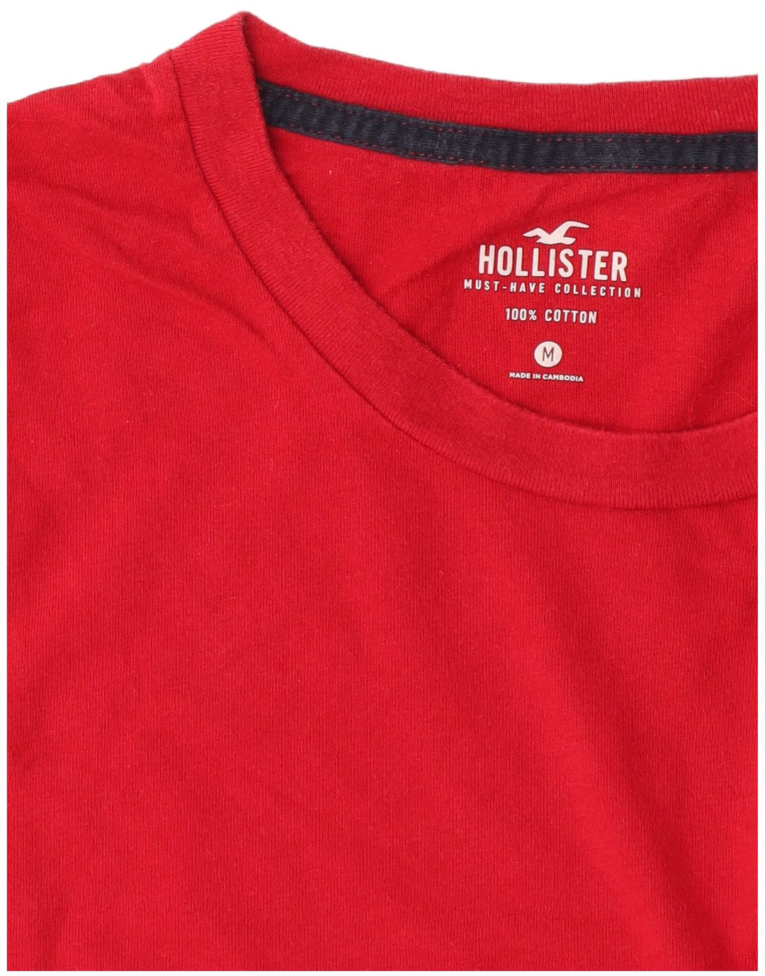 Hollister T-Shirt Homme Rouge Moyen Coton