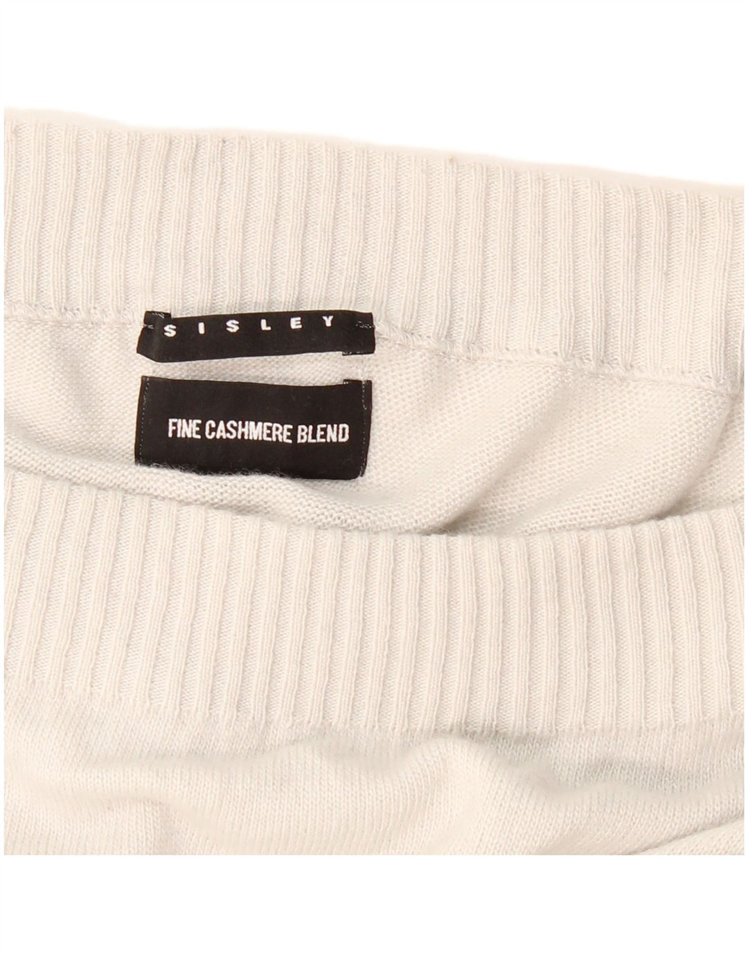 SISLEY Femme Chauve-Souris Col Bateau Pull UK 10 Petit Gris Polyamide