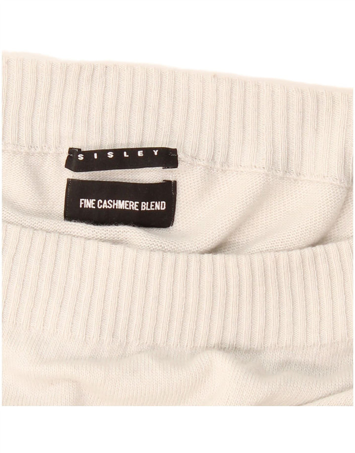 SISLEY Femme Chauve-Souris Col Bateau Pull UK 10 Petit Gris Polyamide