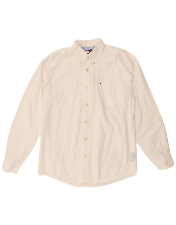TOMMY HILFIGER Chemise Garçon 13-14 ans Large Blanc Coton