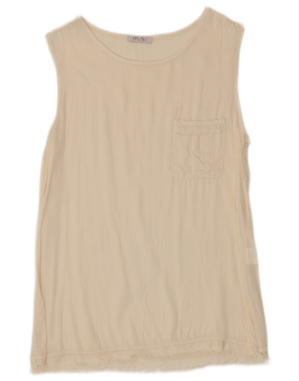 Motel Débardeur Femme UK 10 Small Beige Viscose