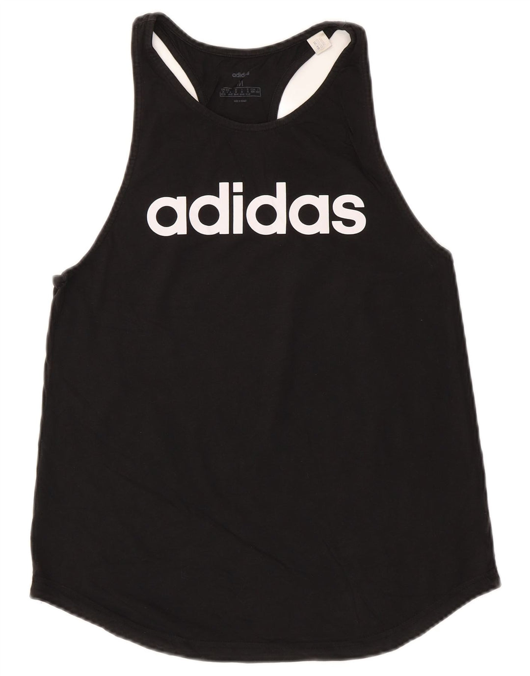 ADIDAS Débardeur graphique pour femme UK 12/14 Coton noir moyen