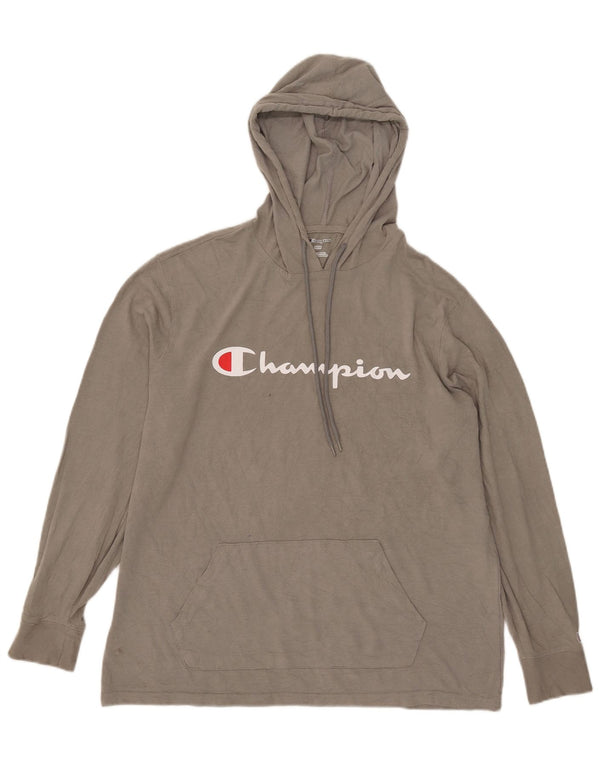 Champion Haut à capuche graphique à manches longues pour homme Gris moyen