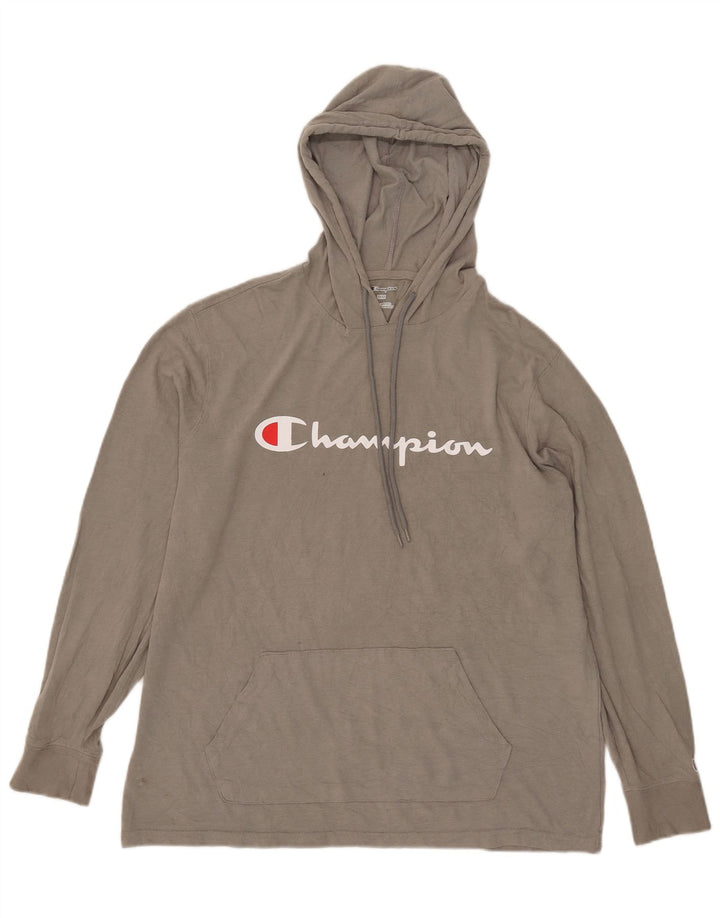 Champion Haut à capuche graphique à manches longues pour homme Gris moyen