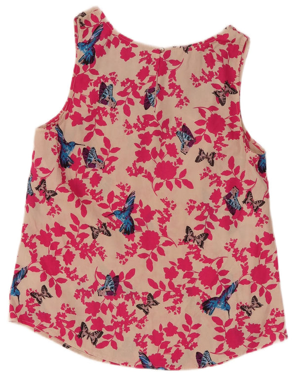 Oasis Chemisier sans manches pour femme UK 10 Petit papillon floral rose