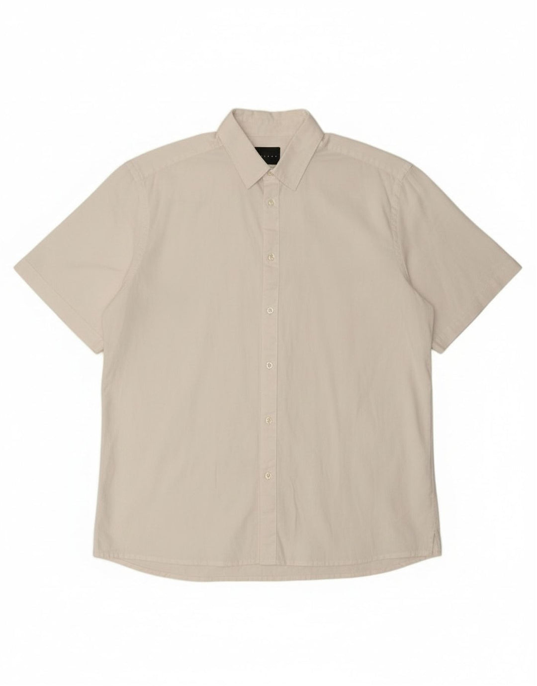 Sisley Chemise À Manches Courtes Regular Fit Lin Blanc Moyen