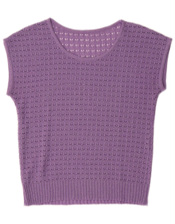 VINTAGE Femme Gilet Débardeur UK 14 Moyen Violet