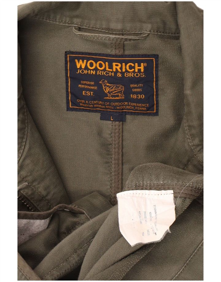 Woolrich Veste militaire pour homme UK 40 Large Kaki Coton