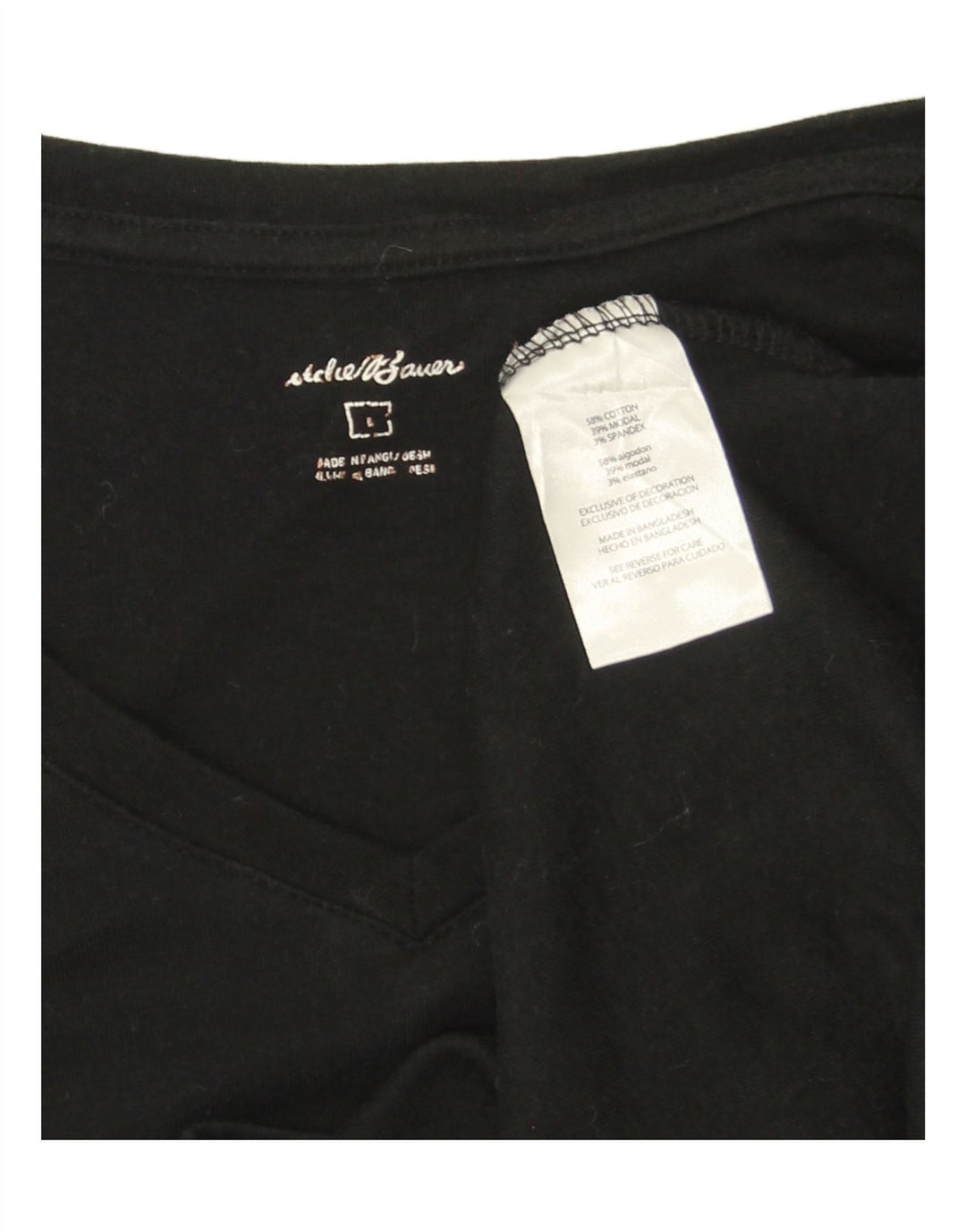 EDDIE BAUER Womens Top Long Sleeve UK 16 Large Black Cotton Vintage Eddie Bauer and Second-Hand Eddie Bauer from Messina Hembry 