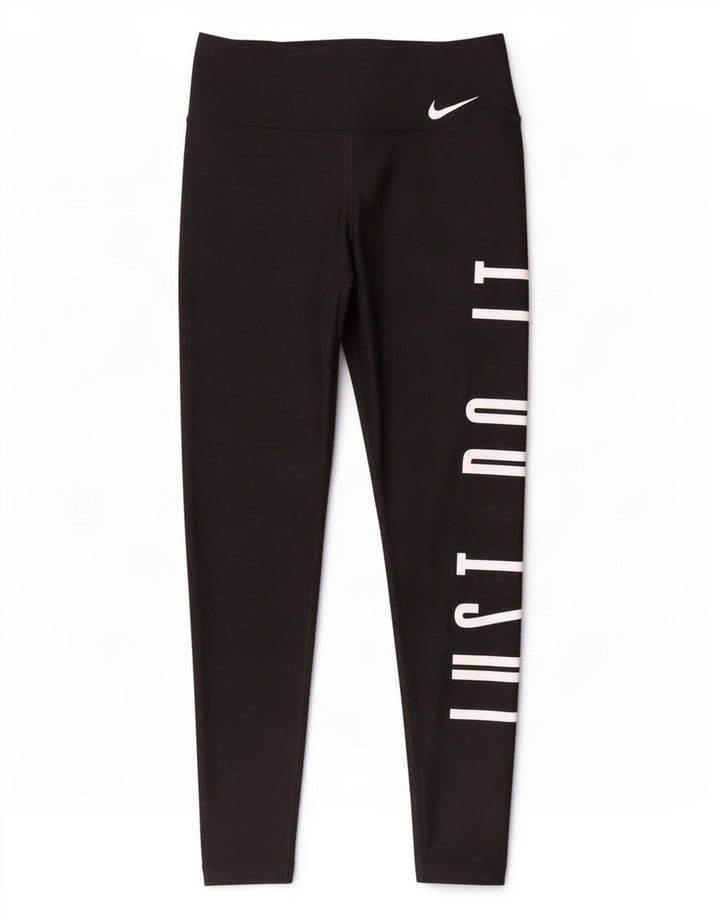Nike Legging graphique Dri Fit pour femme UK 10 Small Noir Polyester