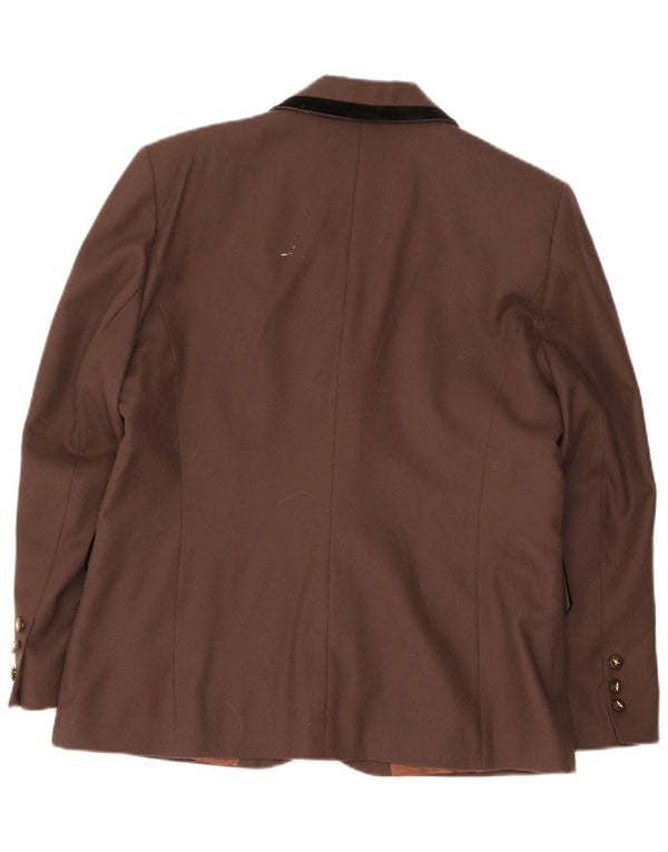 Dorene Veste blazer à 2 boutons pour femme UK 18 XL Marron Laine vierge