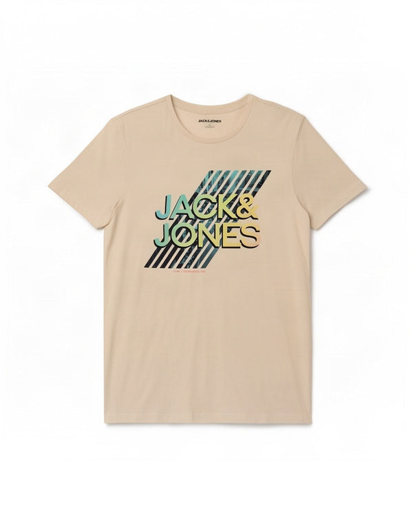 Jack & Jones T-Shirt Graphique Homme Blanc Moyen Coton