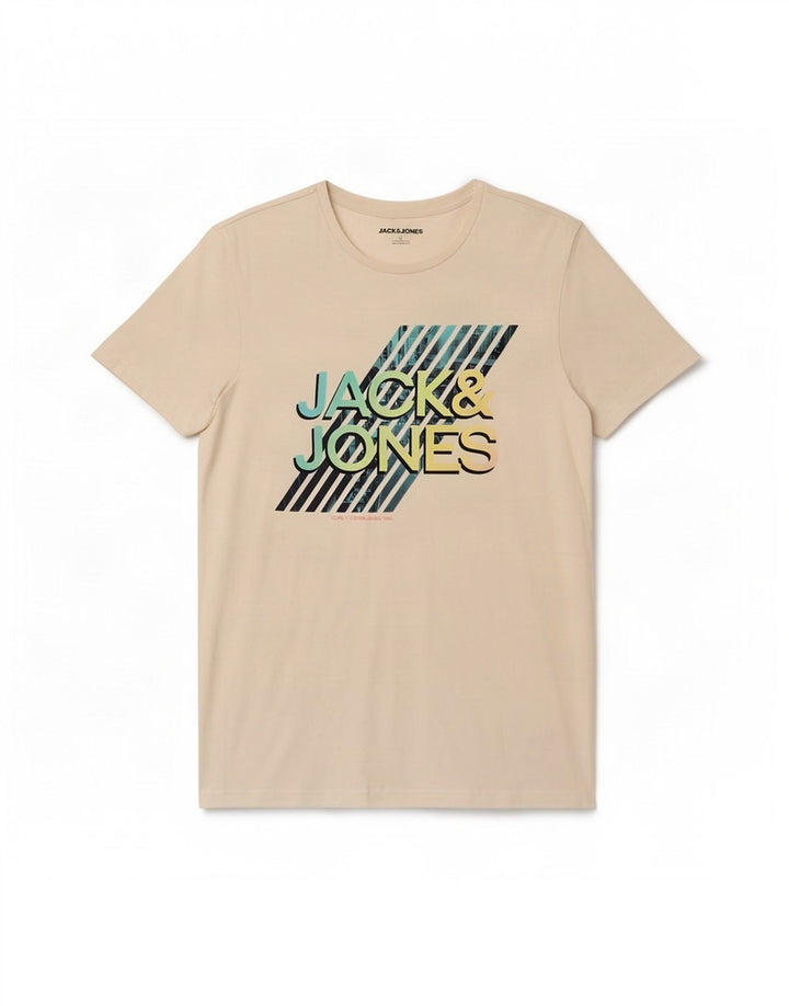 Jack & Jones T-Shirt Graphique Homme Blanc Moyen Coton