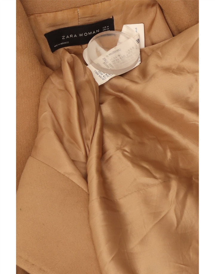 Zara Manteau croisé pour femme UK 12 Laine marron moyen