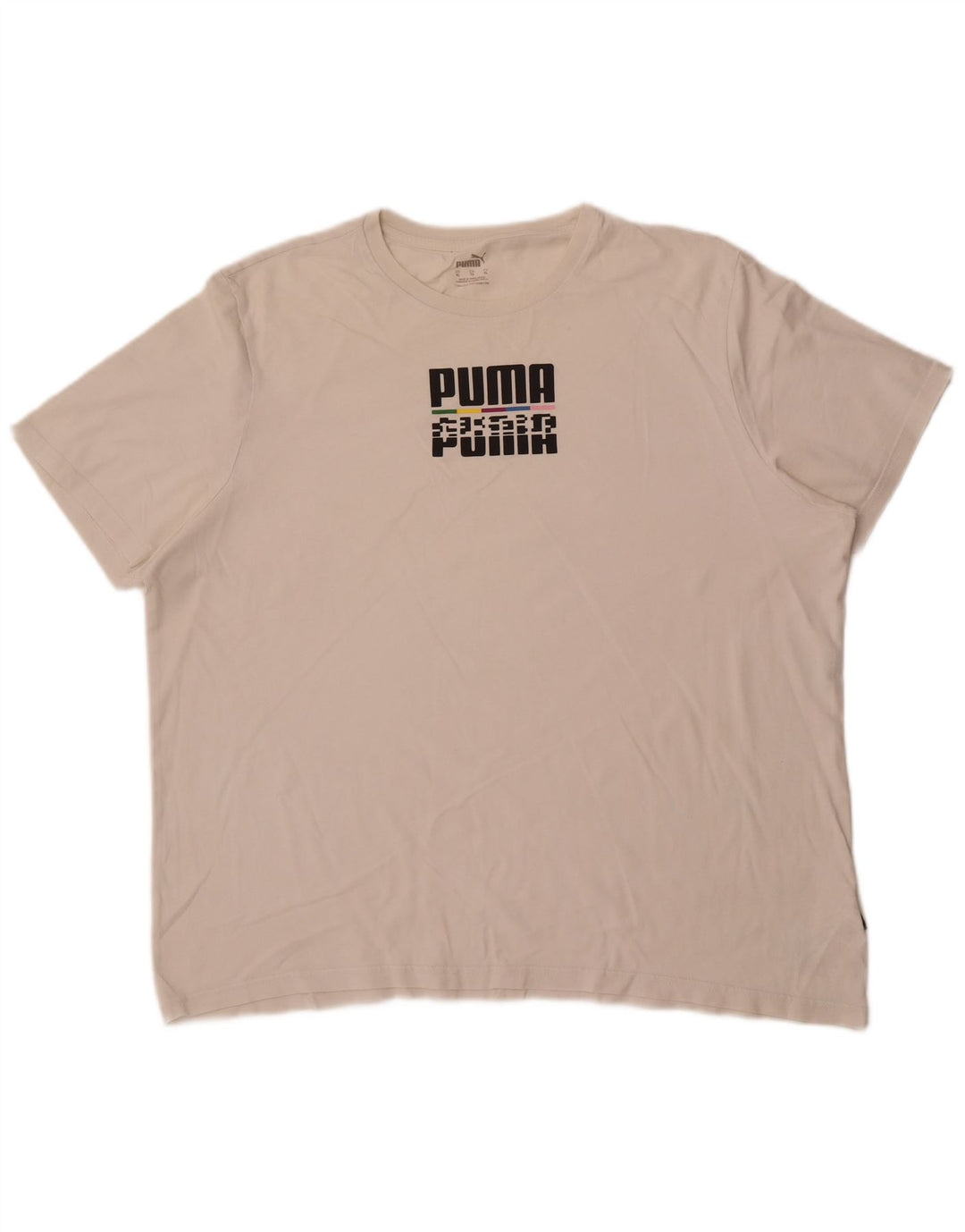 Puma T-Shirt Graphique Top XL Homme Blanc Coton