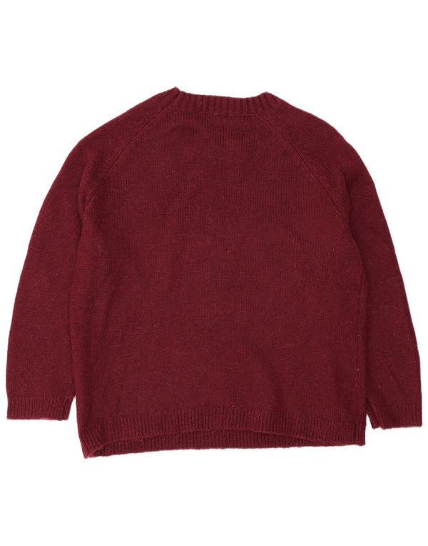 Marks & Spencer Pull col rond pour homme en acrylique bordeaux Taille L