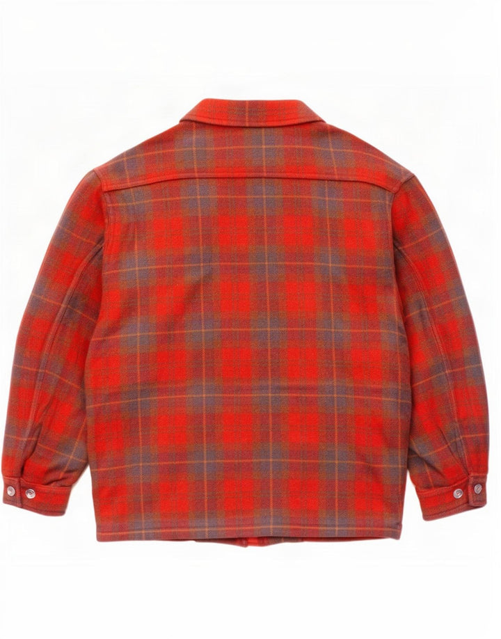 Think Pink Manteau coupe-vent pour homme IT 48 en laine à carreaux rouge moyen