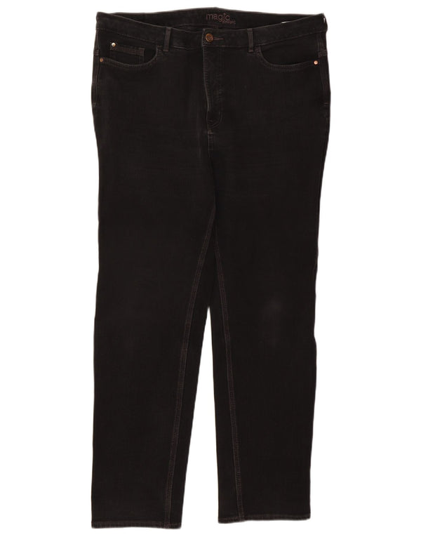 Marks & Spencer Jean droit magique pour femme UK 18 XL W36 L28 coton noir