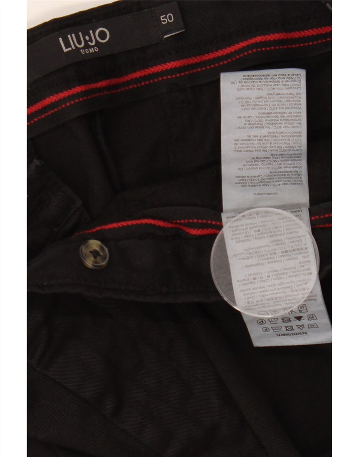 LIU JO Pantalon Chino Coupe Slim Uomo Homme IT 50 Large W36 L32 Coton Noir