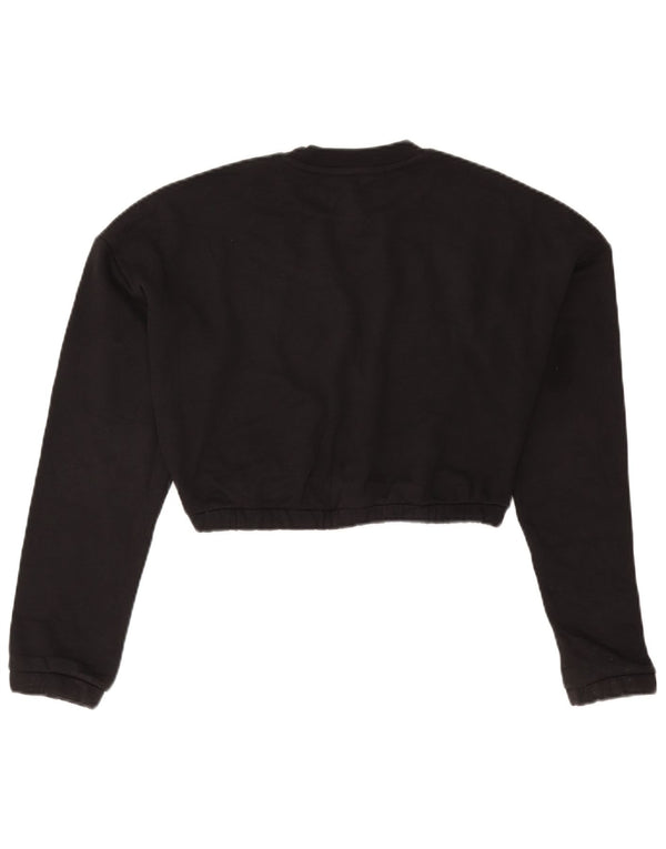 Adidas Sweat-shirt court surdimensionné pour femme UK 8/10 Petit Tencel Noir