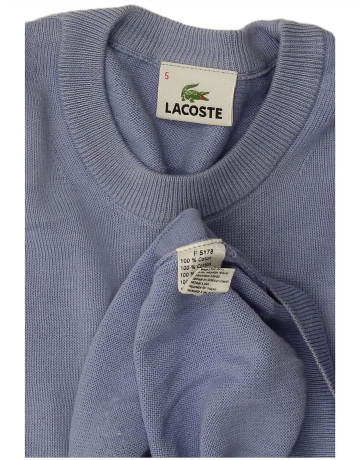 LACOSTE Homme Crew Neck Jumper Pull Taille 5 Grand Bleu Coton