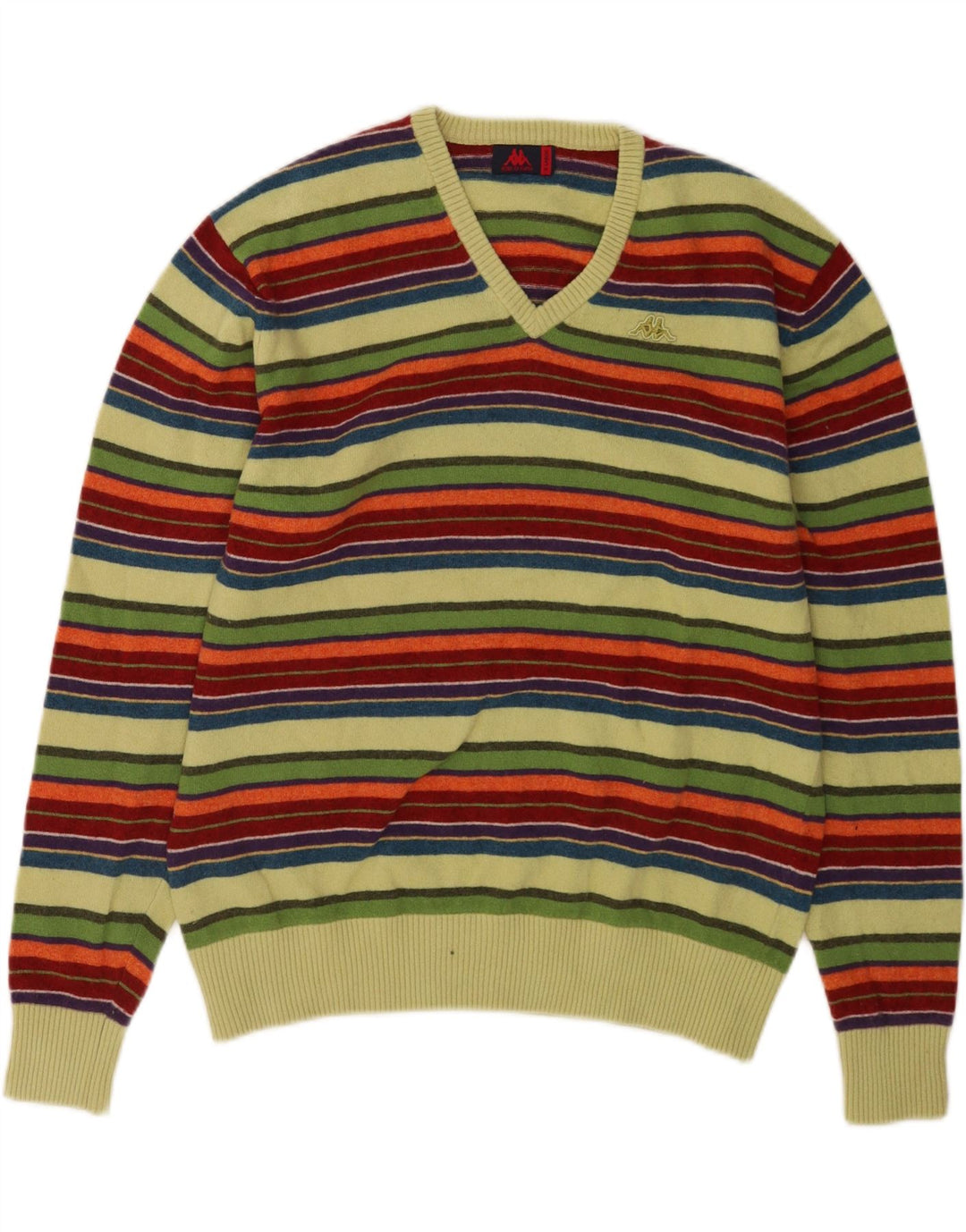 Kappa Pull Col V Homme XL Laine Rayée Multicolore