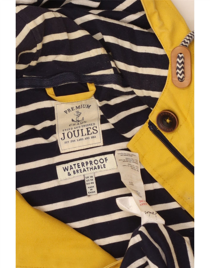 JOULES Veste coupe-vent à capuche pour femme UK 18 XL Jaune Coton