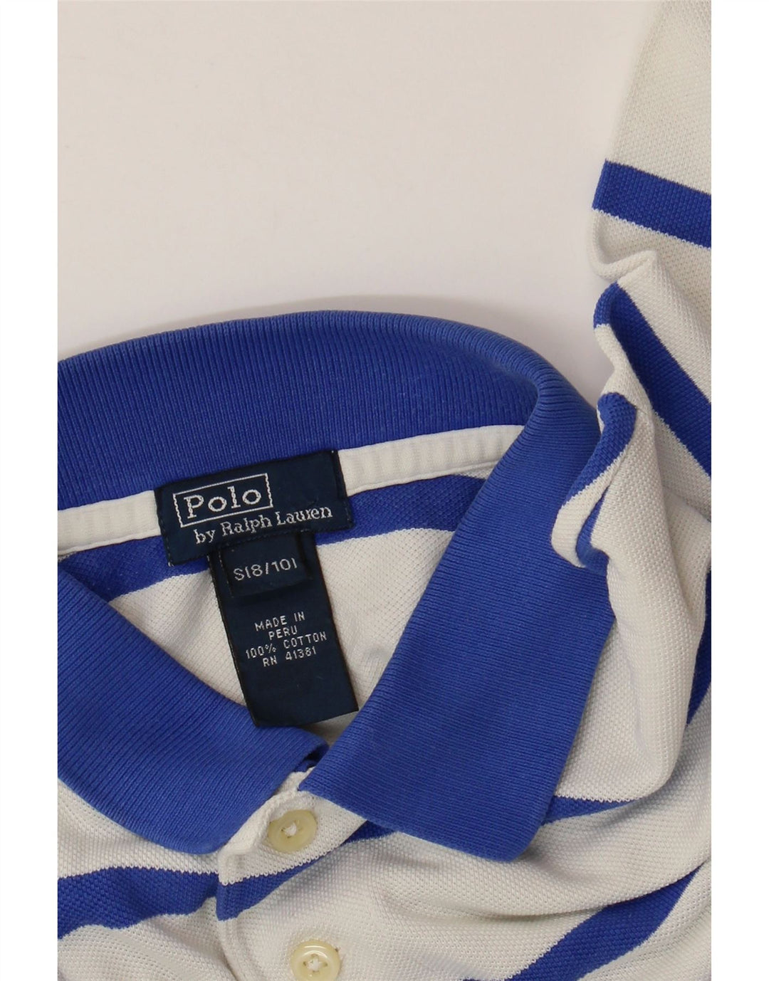 POLO RALPH LAUREN Polo Garçon 8-9 ans Petit Coton Rayé Blanc