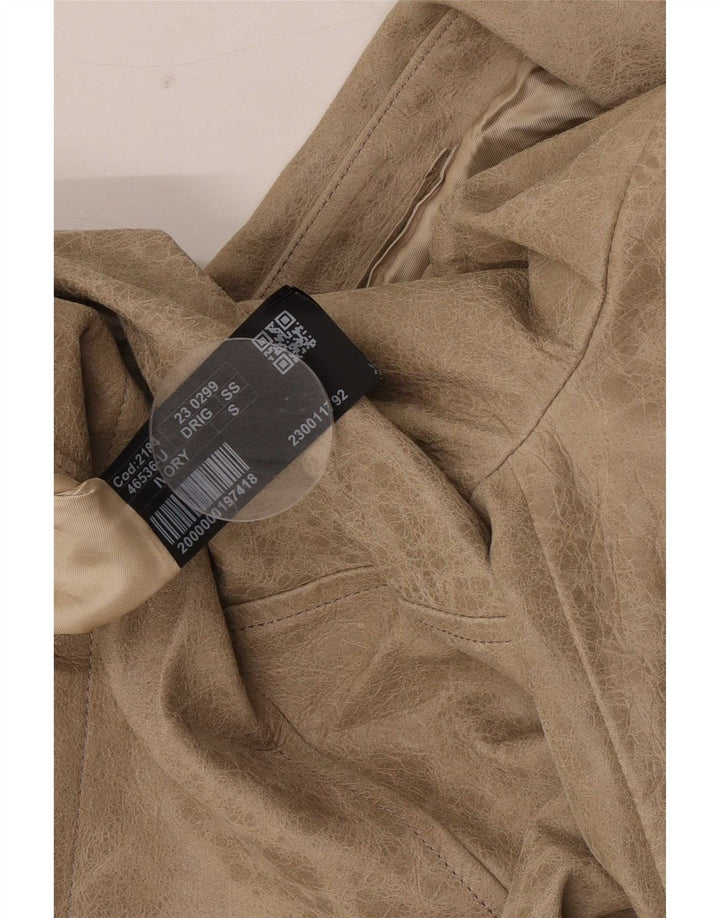 veste motard en cuir homme vintage UK 36 petit cuir beige