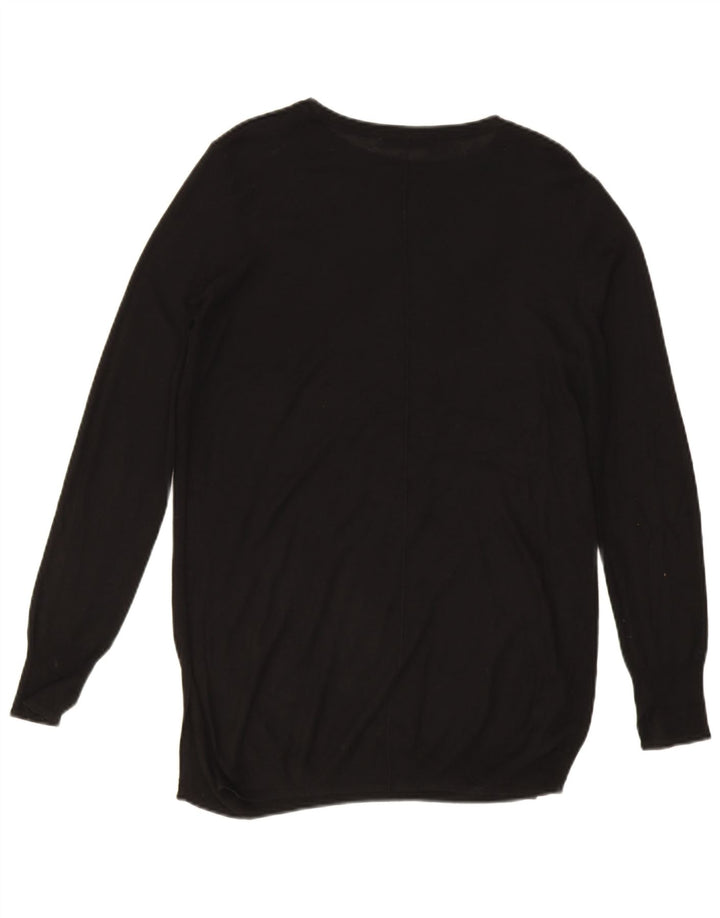 Zara Pull long surdimensionné à col bateau pour femme UK 14 Noir moyen