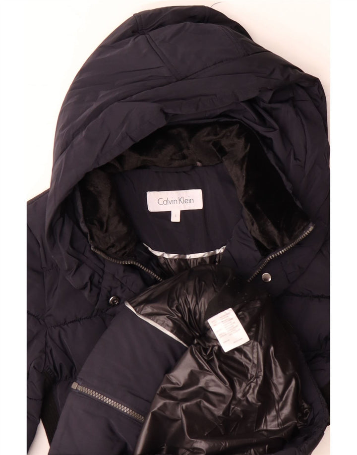 CALVIN KLEIN Manteau matelassé surdimensionné pour femme UK 10 Small Bleu marine