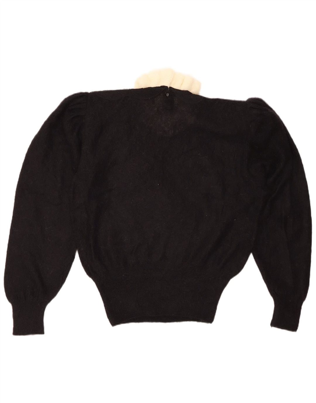 VINTAGE Pull col roulé femme IT 44 Medium Black Floral