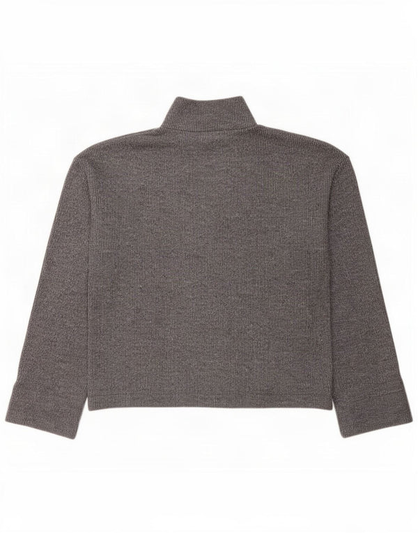 Zara Pull surdimensionné à col roulé pour femme UK 10 Petit coton gris