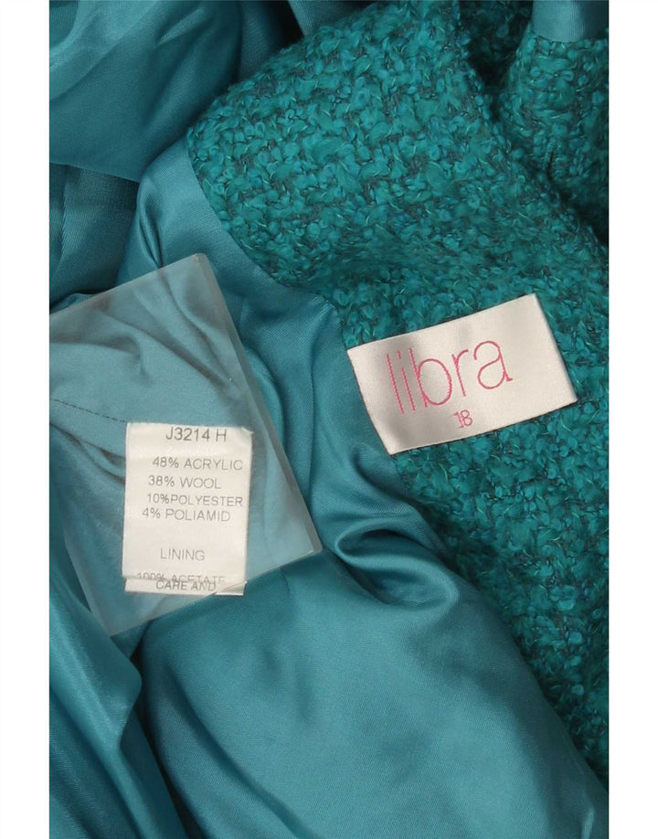 Libra Veste Blazer 3 Boutons Femme UK 18 XL Acrylique Turquoise