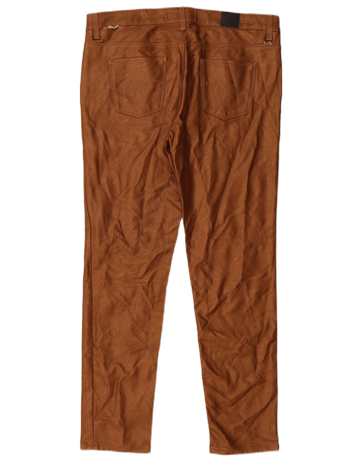 TRUSSARDI Pantalon Slim En Simili Cuir W33 L29 Marron Viscose