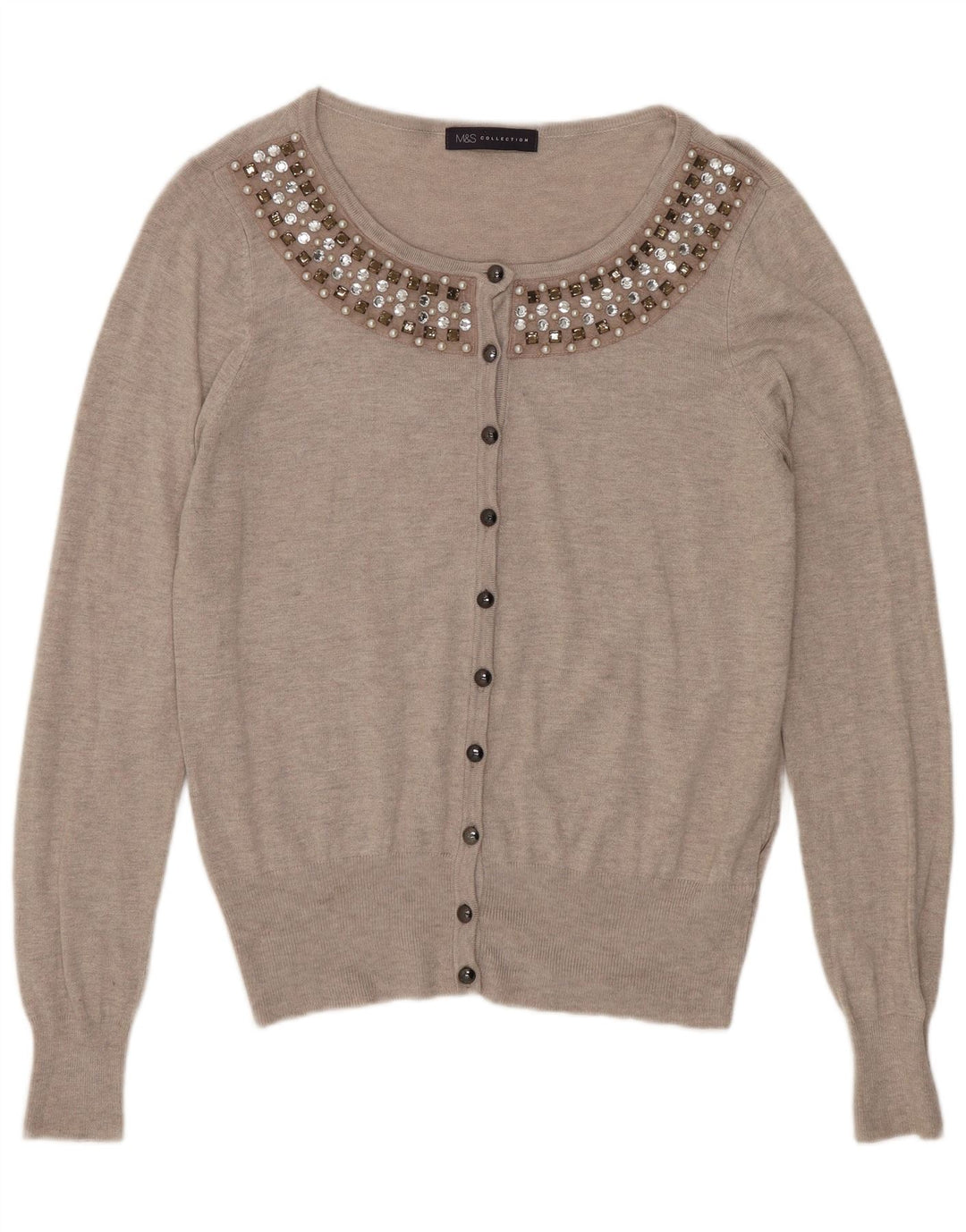 Marks & Spencer Cardigan pour femme en viscose gris moyen UK 44
