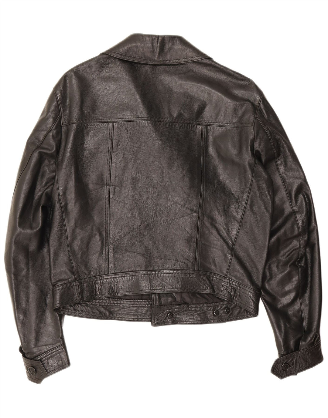 Berrino Veste de motard en cuir court pour homme IT 48 Noir moyen