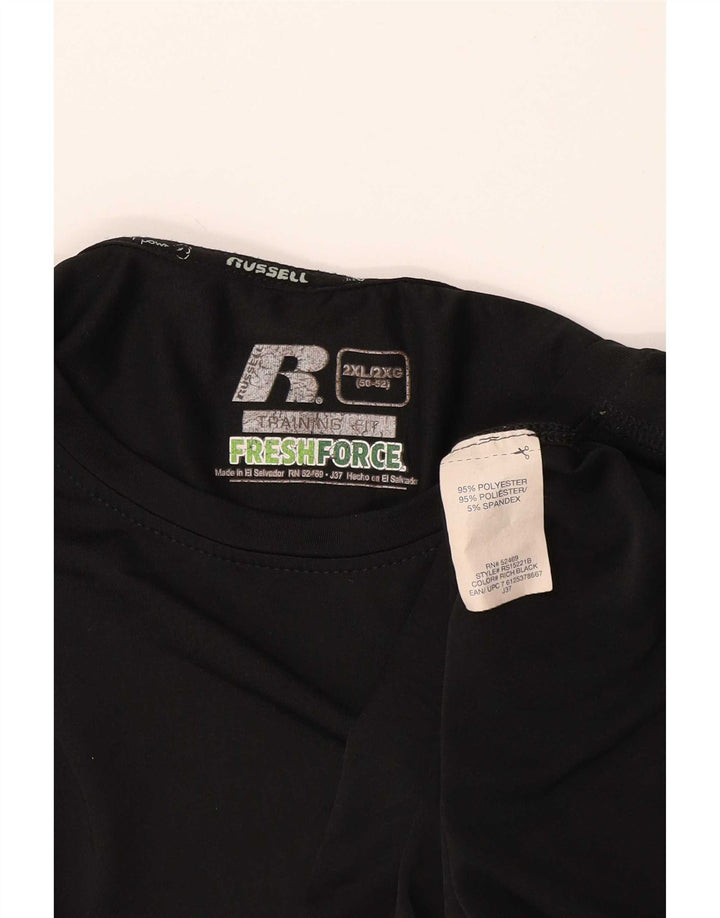 Russell Athletic T-shirt Dri-Power pour homme en polyester noir 2XL