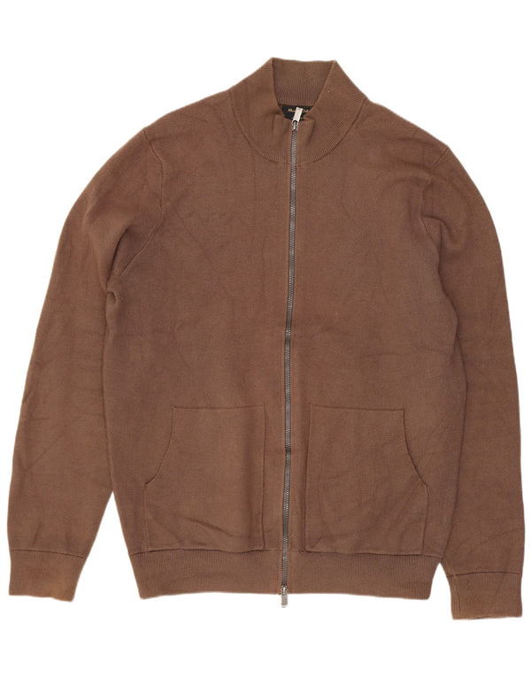Massimo Dutti Cardigan Homme Pull Large Marron Viscose
